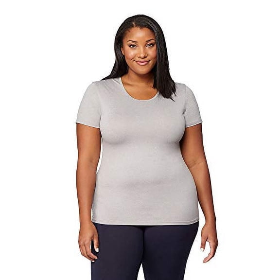 32 DEGREES Women Cool Scoop Tee, Ghost Grey Heather, XSmall