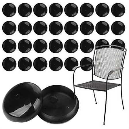 Impresa 32 Pack of 1.5-inch Patio Furniture Glides/Feet/Caps for Wrought Iron Outdoor Furniture - Protect Your Floor Surfaces from Scratches, Replacement for Eight Chairs Sliders