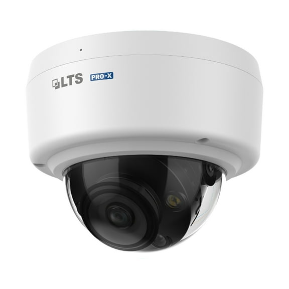 LTS PRO-X LXIP7C122WI-28MDA IP 12MP/5K 2.8 mm 98ft IR & LED Mic Vandal Dome NDAA Camera