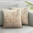 thumbnail image 3 of Nawypu  Square Beige Brown Gold Tree Branch Cushion Case Luxury Modern Throw Pillow Cover Decorative Pillow for Couch Living Room Bedroom Car, 3 of 5
