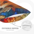 thumbnail image 2 of Plush Throw Pillow Covers, Vintage Stained Glass Fox Pillow Cases with Invisible Zipper, Breathable Microfiber Pillow Cases Standard Size for Sleeping Bedroom Sofa Living Room 16x24, 2 of 5