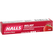 HALLS Relief Strawberry Menthol Flavor, 20 Packs of 9 Drops (180 Total Drops)