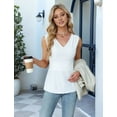 thumbnail image 6 of Women'S Summer Tank Tops Dressy Casual Blouses Business Work Outfits Sleeveless Peplum Shirts White XXL, 6 of 9