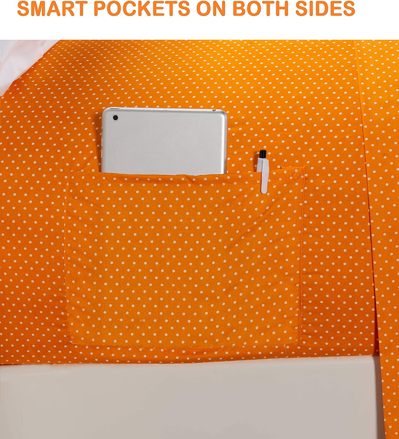 Polkadot Pattern PercaleBedding Set Queen Orange
