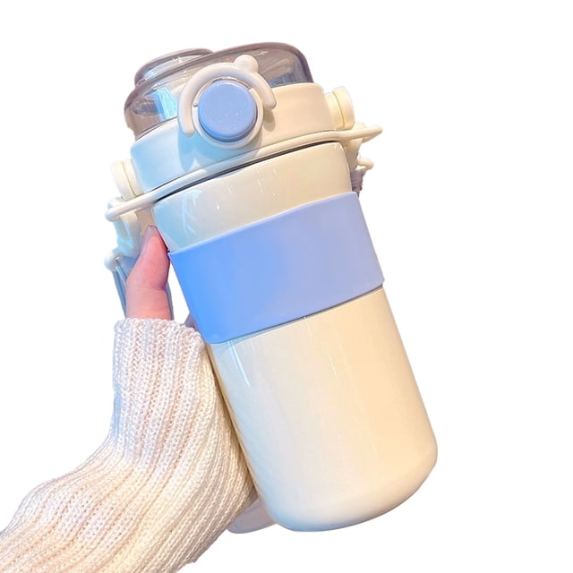 Termos para Agua inoxidable, 635 ml de termos para cafés, con popote, botella de agua deportiva, prueba fugas, termo de agua aislada reutilizable para niños y