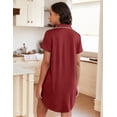 thumbnail image 3 of Ekouaer Womens Nightgown Button Down Night Gowns Short Sleeve Sleepshirt V Neck Nightshirt Soft Sleepwear, 3 of 6
