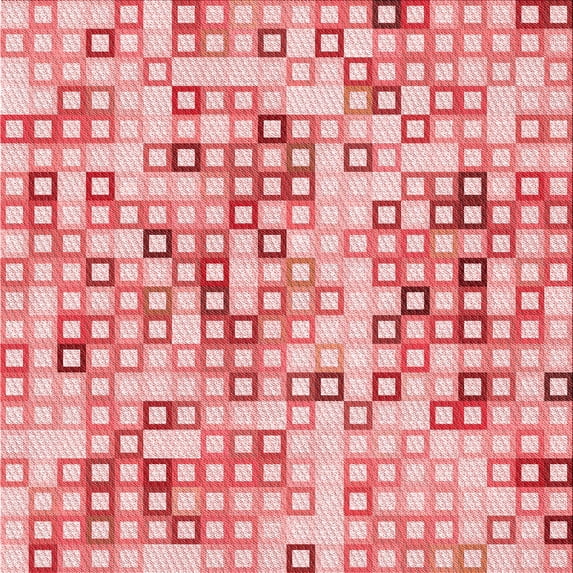 Ahgly Company Machine Washable Indoor Square Transitional Deep Rose Pink Area Rugs, 8' Square