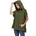 thumbnail image 3 of Sweat à Capuche Oversize à Manches Courtes pour Femmes avec Fentes Latérales, 3 of 5