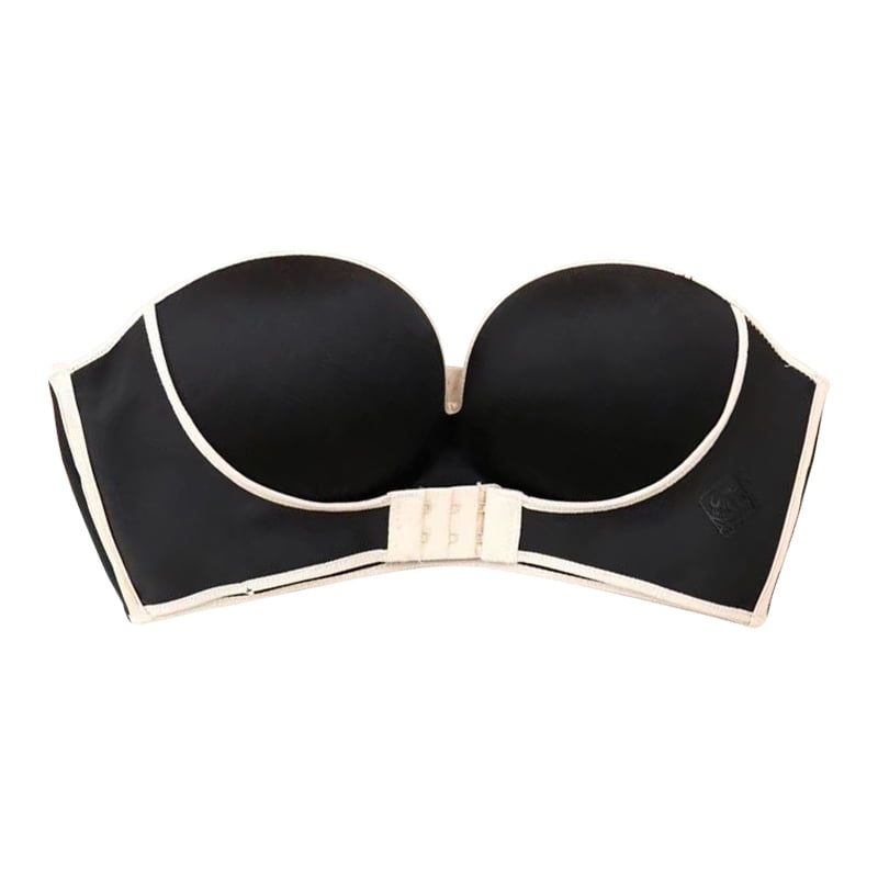 Magazine Women Strapless Bras Push Up Wirefree Invisible Brassiere Front  Closure 