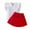 Red, variant on Toddler Girls Skirt 2-Piece Outfit Set Ruffle Button down Shirts Pleated Skirts Set Summer Little Girl Outfits Red, 5 Y