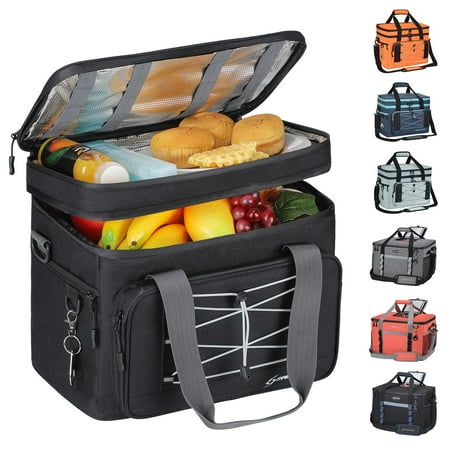 Maelstrom Soft Cooler Bag,Collapsible Soft Sided Cooler,24/30/60/75 Cans Beach Cooler,Ice Chest,Large Leakproof Camping Cooler,Portable Travel Cooler for Grocery Shopping,Camping,Road Trips 24 Can Gra