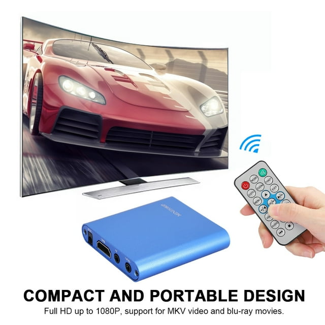 Mini Reproductor Multimedia Digital1080P Con Control Remoto: Diseño Compacto Y Portátil, Soporte Full HD Para Video MKV Y Películas Blu Ray, Fácil De Usar, Lector De