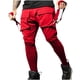 thumbnail image 1 of Pantalones largos para hombre, de color liso, con bolsillo y cordón, informales, juveniles, versátiles, deportivos, de gran tamaño., 1 of 5