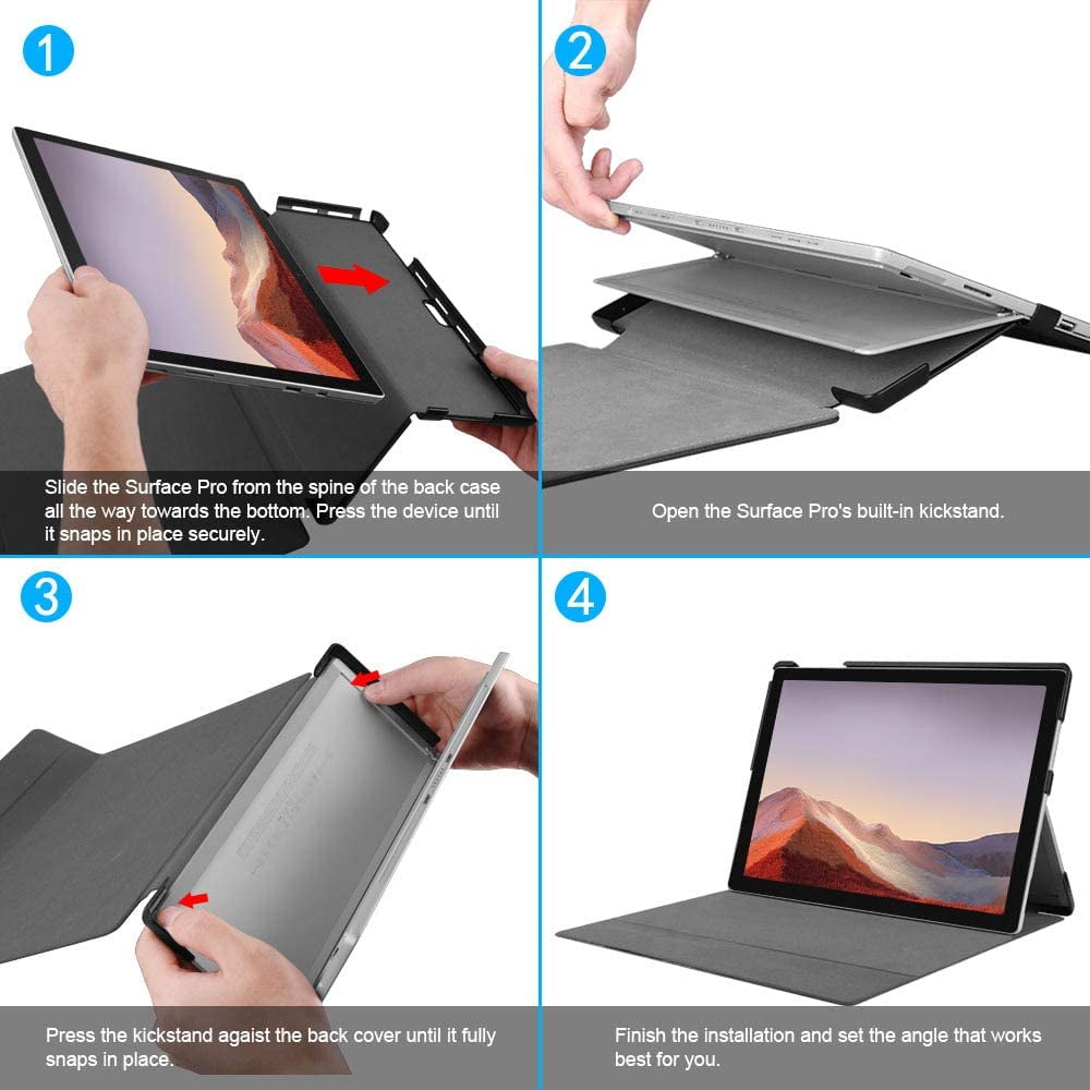 Hard Case for Microsoft Surface Pro 7 Plus/Surface Pro 7 / Surface Pro 6 / Surface Pro 5 12.3 Inch Tablet Slim Portfolio Cover