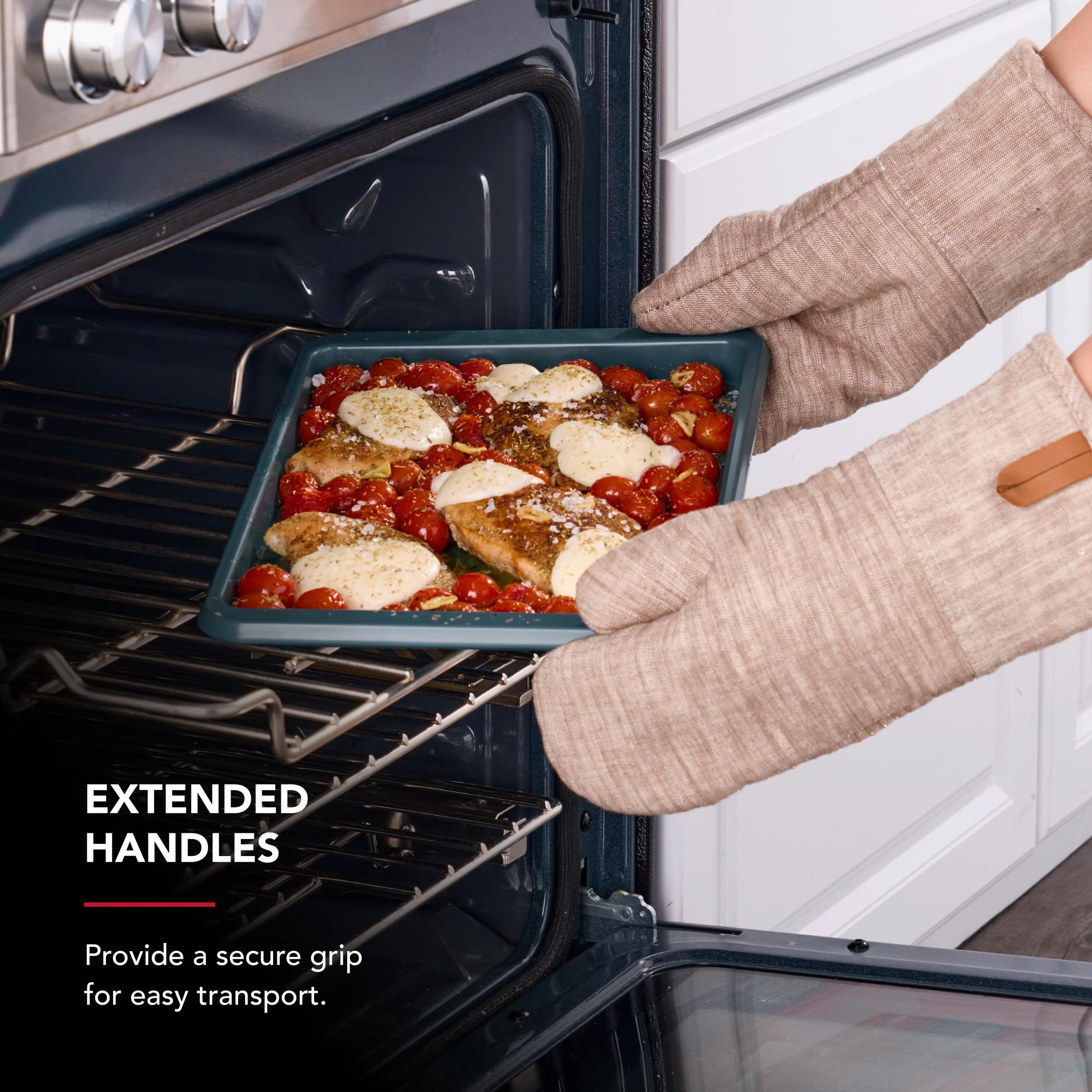 9x13 Inch Nonstick Aluminized Steel Baking Sheet Durable Even Heat Distribution Contour Design