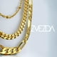 thumbnail image 2 of Collar cadena triple chapa de oro amarillo 18k, 2 of 4