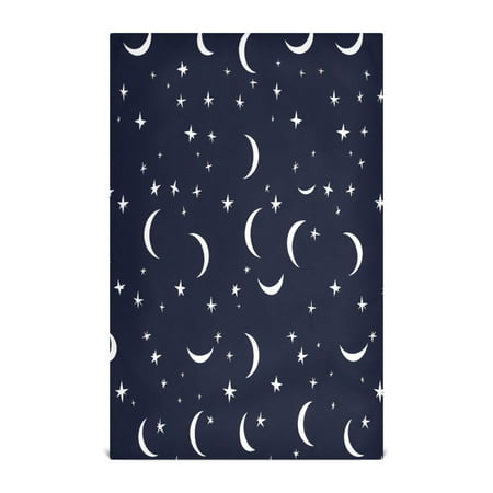 

Moons and Stars Decorative Waffle Towel Kitchen Dishcloth 28x18in Multi-Use Tea Towel