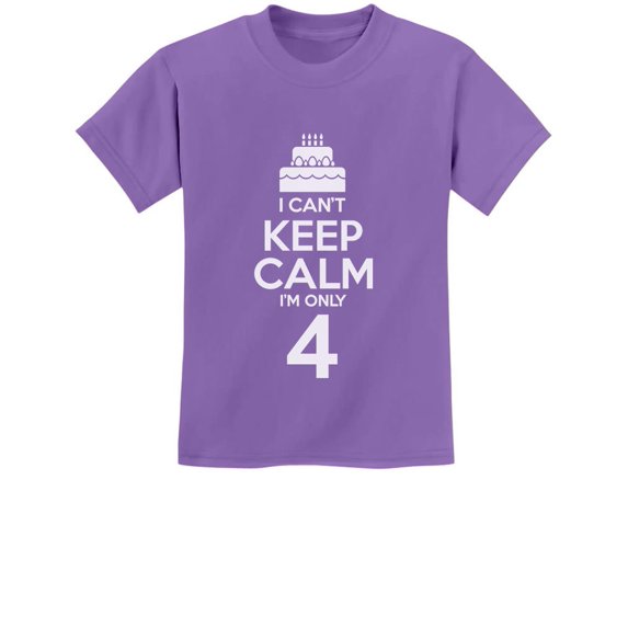 Tstars Boys Unisex 4th Birthday Gift Cake Shirt Birthday Gift for 4 Year Old Birthday Gift for Boys I Can't Keep Calm I'm 4 Birthday Party B Day Children's Cute Kids T Shirt