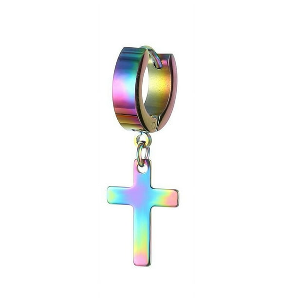 Pendientes colgantes de acero inoxidable para hombre y mujer, aretes con forma de cruz y estrellas, estilo gótico, 1 unidad