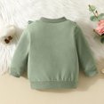 thumbnail image 4 of SUXIAN Girls Sweatshirt Solid Color with Ruffles Lace Trim Pullover for Toddler Cute Wear Green 12-18 Months, 4 of 6