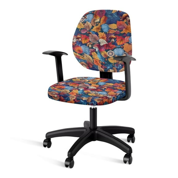 ZUXONGSY Mushroom Office Chair Cover Set of 2 Piece Computer Chair Seat Cushion Cover with Elastic Edge Exquisite Chair Protector Easy to Install and Clean Home Accessories