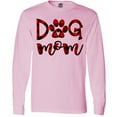 thumbnail image 3 of Inktastic Dog Mom with Paw Print in Plaid Long Sleeve T-Shirt, 3 of 5