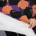 thumbnail image 3 of Oversized Wearable Blanket Hoodie,Purple Halloween Black Cats and Pumpkins Sherpa Blanket Hoodie with Super Pockets,Super Warm Fuzzy Pullover for Women & Men, 3 of 6