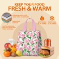 thumbnail image 5 of Pioneer Flower Floral Print Pattern Insulated Lunch Bag for Women & Adults,Large Portable Soft Cooler Lunch Bag,Thermal Food Storage Tote with Pearl Cotton,8.66L,8.75x5.75x9.5 Inch, 5 of 6