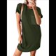 thumbnail image 1 of Vestido Mini Informal de Verano para Mujer, con Cuello Redondo, Corta y Canalé Verde XXL, 1 of 7
