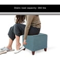 thumbnail image 4 of Joveco 16" Cube Ottoman Foot Stool Square Fabric Foot Rest Seat with Wood Legs (Blue), 4 of 8