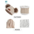 thumbnail image 4 of Deago Infant Toddler Winter Hat Scarf Set for Baby Girl Knitted Warm Fleece Lined Skiing Cap Lovely Pompom Kids Beanie 6-36 Months (Beige), 4 of 6