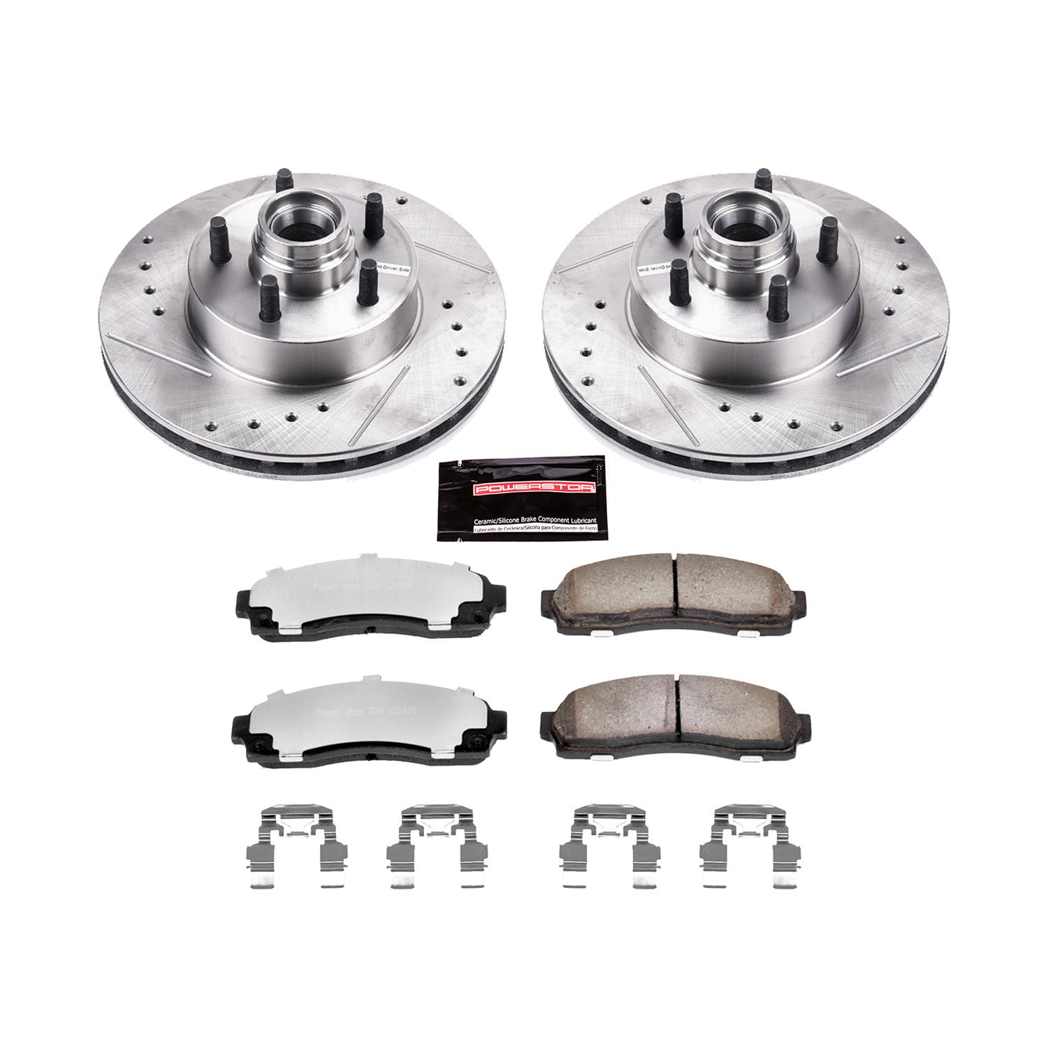 PowerStop Front Z36 Truck & Tow Carbon-Fiber Ceramic Brake Pad and Drilled and Slotted Rotor Kit Fits: FORD Select Models K7004-36