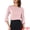 Dusty Pink, variant on Women's Satin Boat Neck 3/4 Sleeve Business Shirt S White