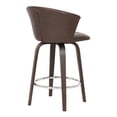 thumbnail image 4 of Armen Living Connie 26" Faux Leather Swivel Kitchen Barstool in Brown, 4 of 6