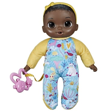 Baby Alive Soft n Cute Doll, Black Hair, 11-Inch First Baby Doll Toy, Washable Soft Doll, Toddlers Kids 18 Months and Up, Teether Accessory