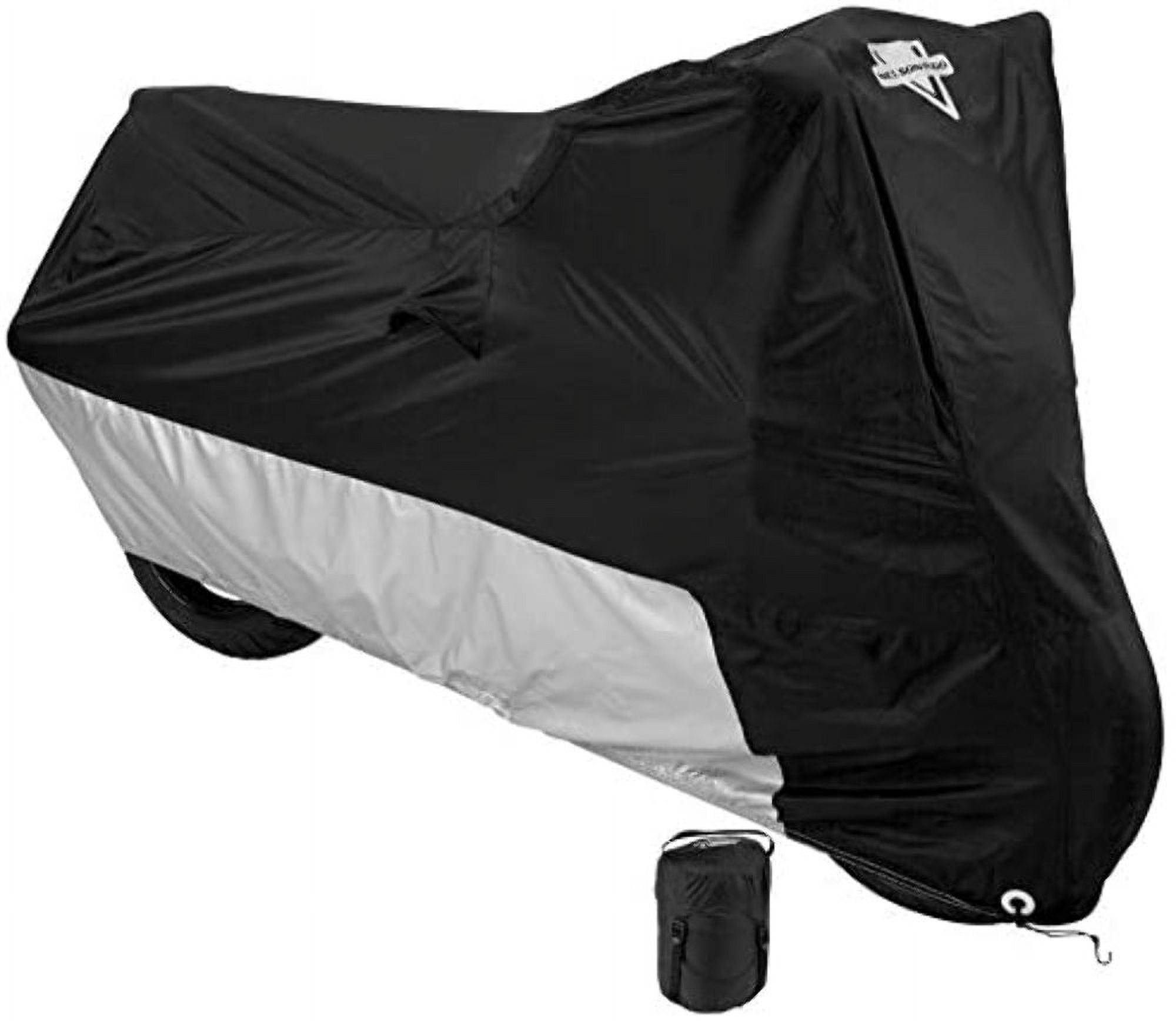 Nelson-Rigg Deluxe All-Season Black/Silver XL Motorcycle Cover (MC-904-04-XL)