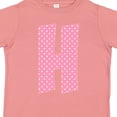 thumbnail image 4 of Inktastic Pink and White Polka Dots Letter H Boys or Girls Toddler T-Shirt, 4 of 5