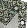 thumbnail image 4 of Ambesonne Mint and Brown Grommet Curtain, Curly Damask Forms, 50" x 120", Dark Brown Mint Green, 4 of 6