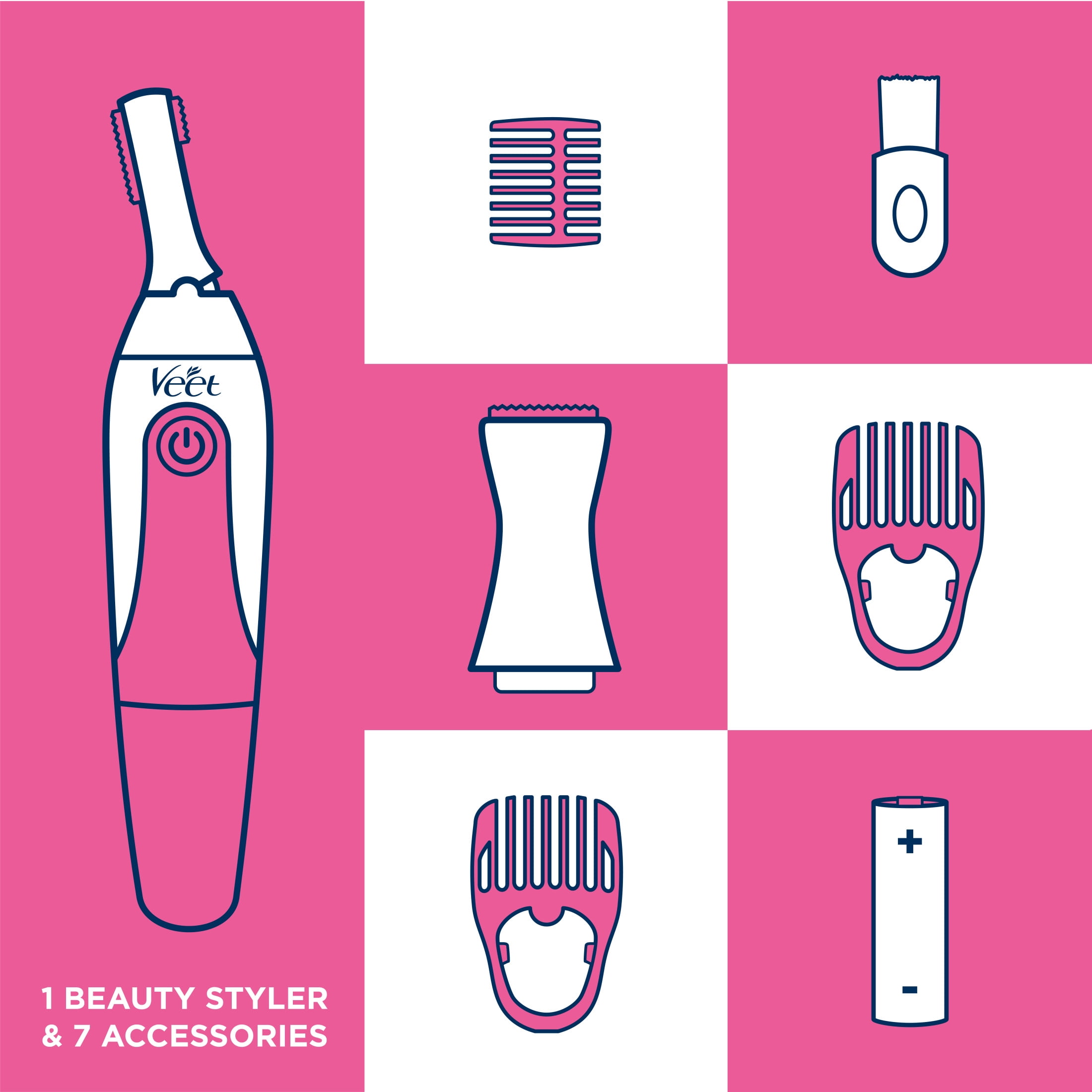Veet Expert Precision Styler Hair Remover for Underarms Eyebrows Bikini 8 Accessories 1 Count Walmart