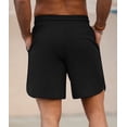 thumbnail image 3 of Iceglad Mens Athletic Shorts Elastic Drawstring 7in Inseam Stretch Waffle Running Gym Black L, 3 of 9