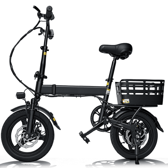 14" Electric Bike for Adults and Teens 14 ,500W Motor Folding Ebike,20MPH,18-32Miles Range,Integrated 36V12Ah Battery,E-Mountain Bike,Dual Disc Brakes, Commuting/City,UL 2849