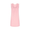 thumbnail image 2 of QUYUON Women Summer Mini Dresses Loose Casual Square Neck Sleeveless Tank Short Dress Solid Color Ruched Tunic T-Shirt Dresses Beach Sundress Night Out Club Party Dress, Pink XXL, 2 of 5
