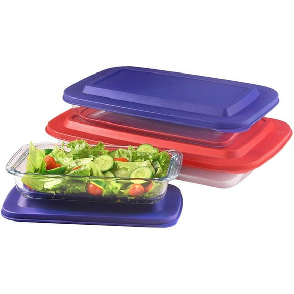 Bovado USA Glass Storage Containers Rectangular Set of 3 Sizes