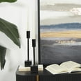 thumbnail image 2 of DecMode 2 Candle Black Aluminum Metal Slim Candle Holder with Block Bases, Set of 2, 2 of 13