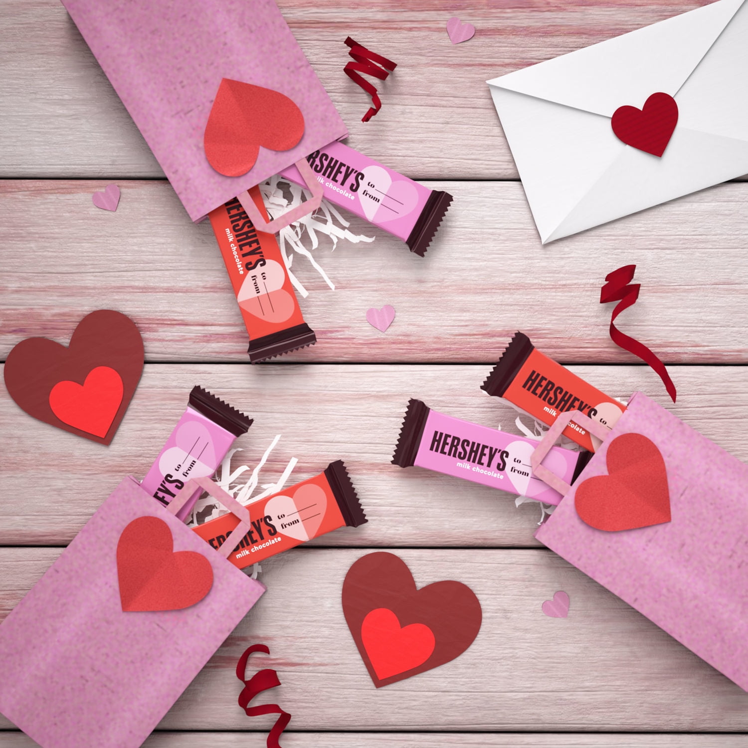 HERSHEY'S Milk Chocolate Snack Size, Valentine's Candy Bag, 9.9 oz (22 Pieces)