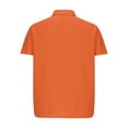thumbnail image 6 of Lovskoo Mens Button Down Short Sleeve Shirt Collared Shirt Casual Solid Color Pullover Trendy Button Blouse Orange, 6 of 7