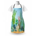 thumbnail image 3 of Graphic Beach Apron, Cartoon Composition of Underwater Botany with Sea Plants and Rocks, Unisex Kitchen Bib with Adjustable Neck for Cooking Gardening, Adult Size, Pale Blue Multicolor, by Ambesonne, 3 of 4