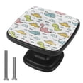thumbnail image 1 of 4 Pcs Cabinet Handle Drawer Pulls Colorful Dinasaur Knobs with Screws Square Furniture Office Cabinet Knob Decoration, 1 of 7