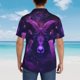 thumbnail image 4 of Fotbe Purple Starry Sky Antelope Camisa Hawaiana para Hombre Unisex – Camisa Casual de Verano con Botones de Manga Corta de Algodón y Lino,X-Large, 4 of 7