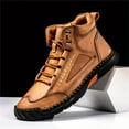 thumbnail image 2 of XIMIN Men's Comfortable Casual Leather Handmade Leather Boots – Waterproof Spacious Toe Box Non-Slip Arch Support Loafers Outdoor Leather Shoes, 2 of 5